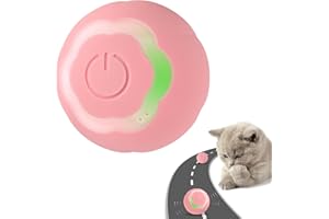 CyperGlory Interactive Cat Smart Ball Toy 2.0, Automatic Power Rolling Ball with Colorful Lights & Floral Design, USB Rechargeable, Activate Natural Hunting Instincts, Perfect Indoor Playmate (Pink)