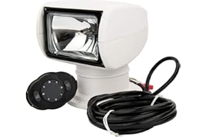 Boat Spotlights, Marine Searchlight, Boat Spotlight, 24V 100W 2500LM 360° Rotate Remote Control Marine Portable Halogen Searc