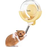 Tafit Hamster Water Bottle with Magnetic Holder, 5.07 fl oz, Yellow | Fits glass tank walls up to 0.12in, no‑drip performance, adjustable height for hamsters, gerbils &amp; other small pets