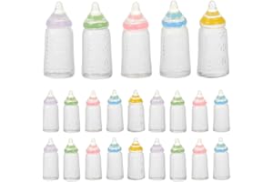 Angoily 30pcs Miniature Babies Bottle Toys, Assorted Color Babies Shower Favors, Mini Plastic Bottle for Party Decoration And Diy Craft