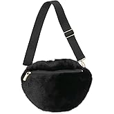 Fuzzy Fanny Pack for Women Faux Fur Belt Bum Bag Small Casual Crossbody Purse Waist Packs Leopard Print Travel Bags