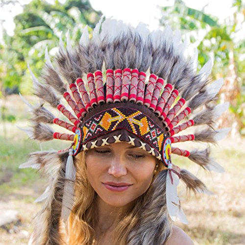 Novum Crafts Feather Headdress Native American Indian Inspired