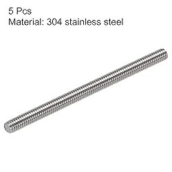 uxcell 5Pcs M4 x 70mm Fully Threaded Rod 304