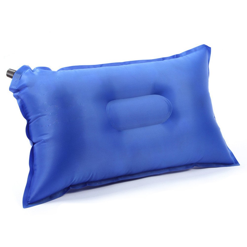 空気注入式枕 旅行 キャンプ フロック加工生地 アウトドア B071l8rcbs 枕 Winomo ブルー ポータブル ピロー 枕 大注目