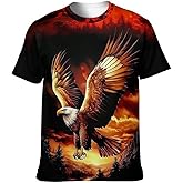 Imcanpen Men's Bald Eagle Graphic T-Shirt Animal Theme Summer Short Sleeve Top