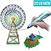 3D Pen RENY 3D Printer Pen Arts Pen Making Doodle Arts & Crafts - Unleash Children's Creativity, Develop Spatial Thinking ( Blue ) With Free Multi-Color 20 Meters PLA Filament For Kids Hobby Gift