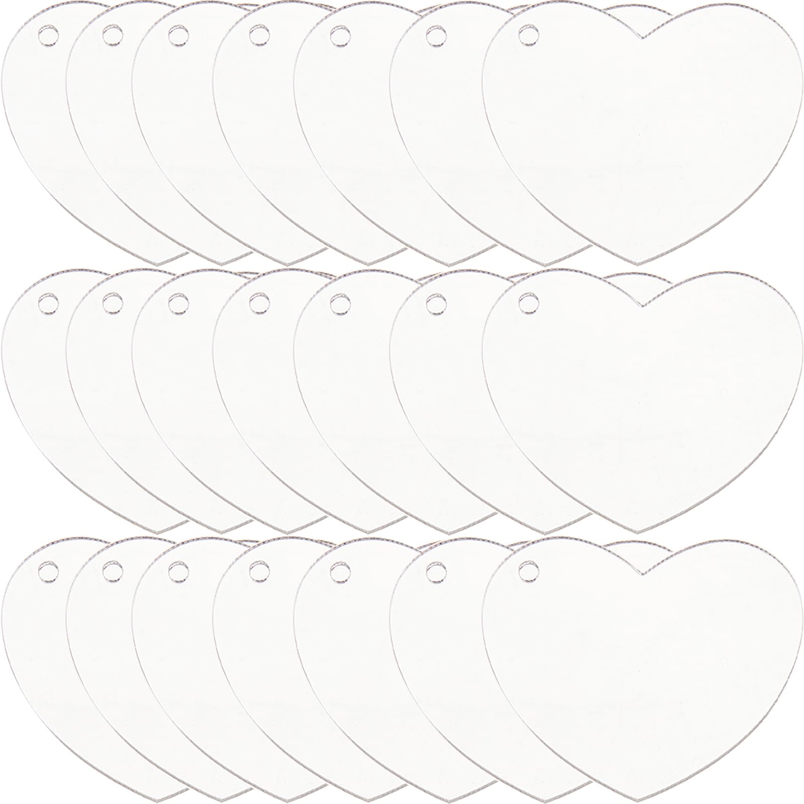 SUNNYCLUE 1 Box 30Pcs Acrylic Ornament Blanks 2 inch Heart Discs Keychain Charms Transparent Big Acrylic Blanks Clear Large Key Chain Charm Bulk for jewellery Making Charms Vinyl Projects DIY Craft