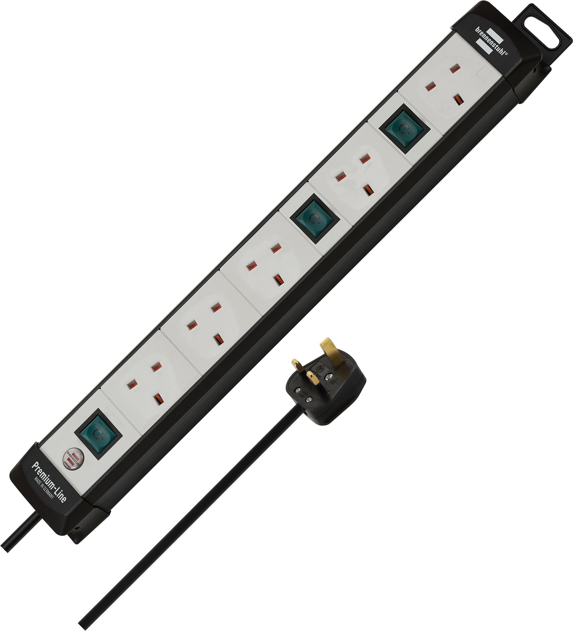 Brennenstuhl Premium-Multi-Line extension socket 5-way 3m 05VV-F 3G1,25 black/light grey switchable 1x3+2x1 *GB*