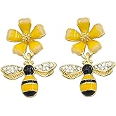 Bee Stud Gold Plated Dangle Drop Earrings for Women Jewelry