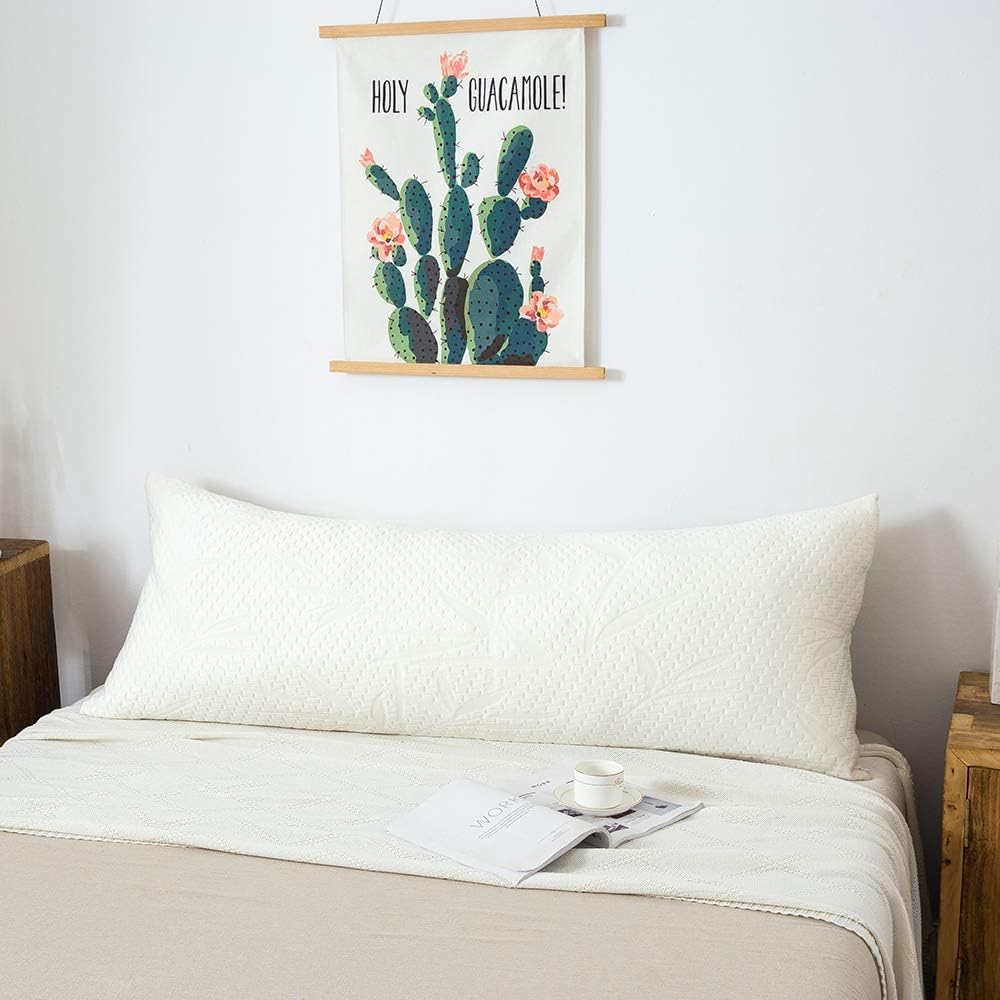 Decroom Full Body Pillow -Zipped Bamboo Cover-Breathable Cooling for Pregnancy and Long Side Sleeper-20 x 54 inch: Home & Kitchen