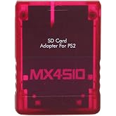 Acogedor MX4SIO SIO2SD SD Card Adapter for PS2, Memory Card Expansion for SIO Replacement Memory Card Reader for PS2 Fat Console(Red)