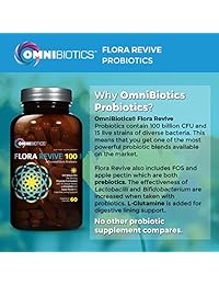 omnibiotics Flora Revive 100 Probiotico Suplemento – 100 millones CFU por Serving, 15 Strains
