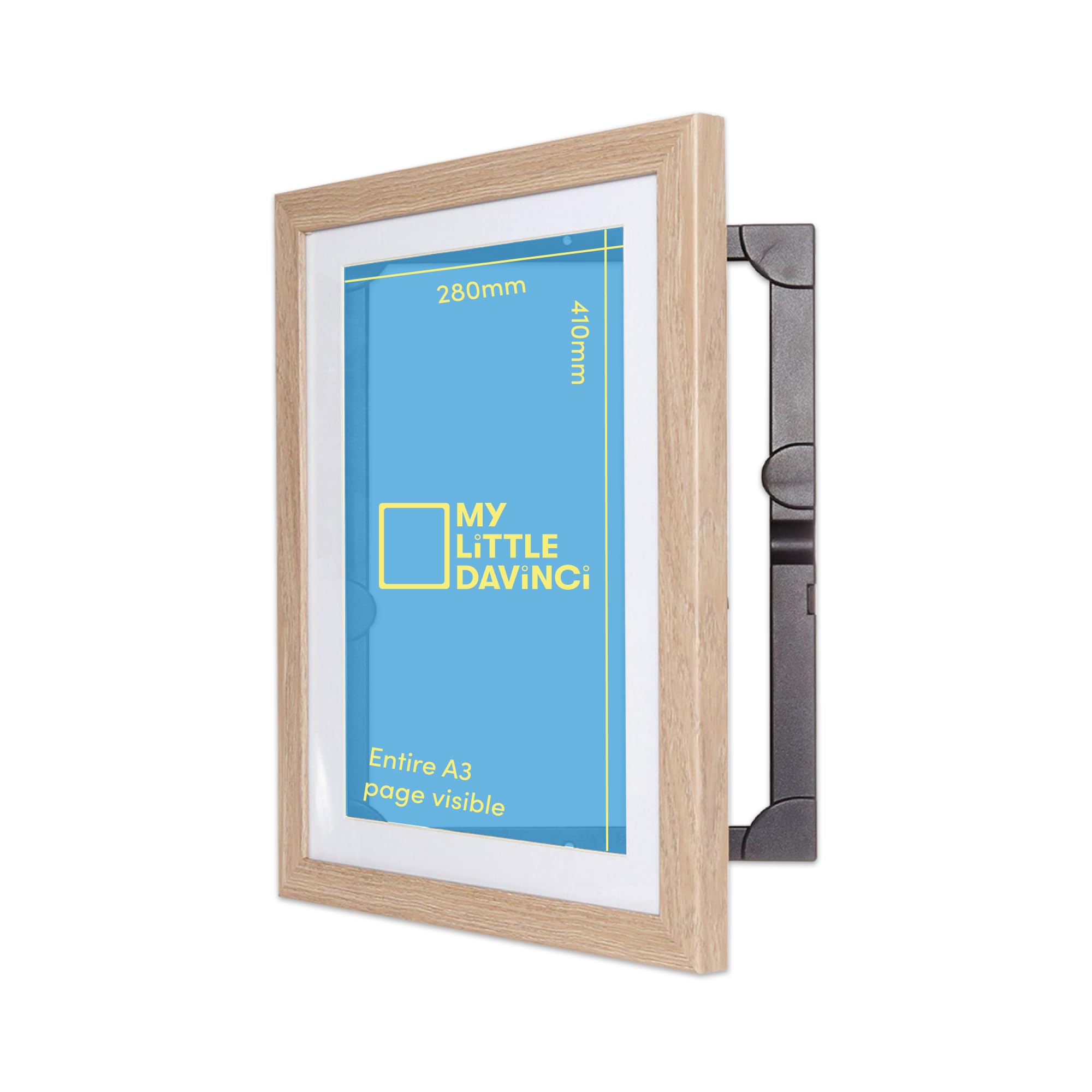 Dynamic Frames My Little DaVinci 50 Photos - Original Patented A3 and A4 Front Opening Photo Frames - Display or Hang Your Kids Artwork (Natural A3)