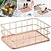 Caveen Metal Wire Mesh Basket Copper Rose Gold Basket For Office Bathroom Bedroom Essential Oil Storage Makeup Brushes Organizer Medium