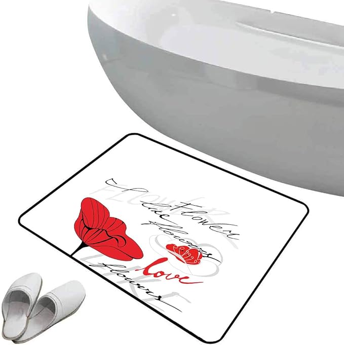Alfombra de baño antideslizante Amapola suave antideslizante Flor roja