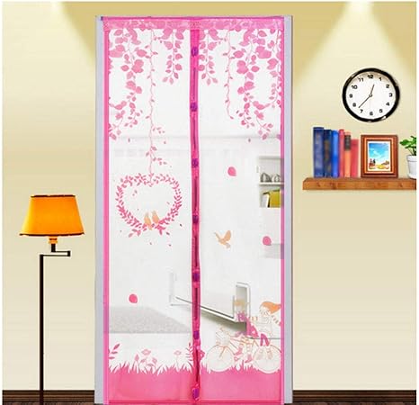 Amazon Co Jp 防蚊カーテンピンクのつるのカップルの鳥暗号化防蚊カーテンスクリーンカーテン家族を蚊の嫌がらせから守る夏の外部ドア ホーム キッチン