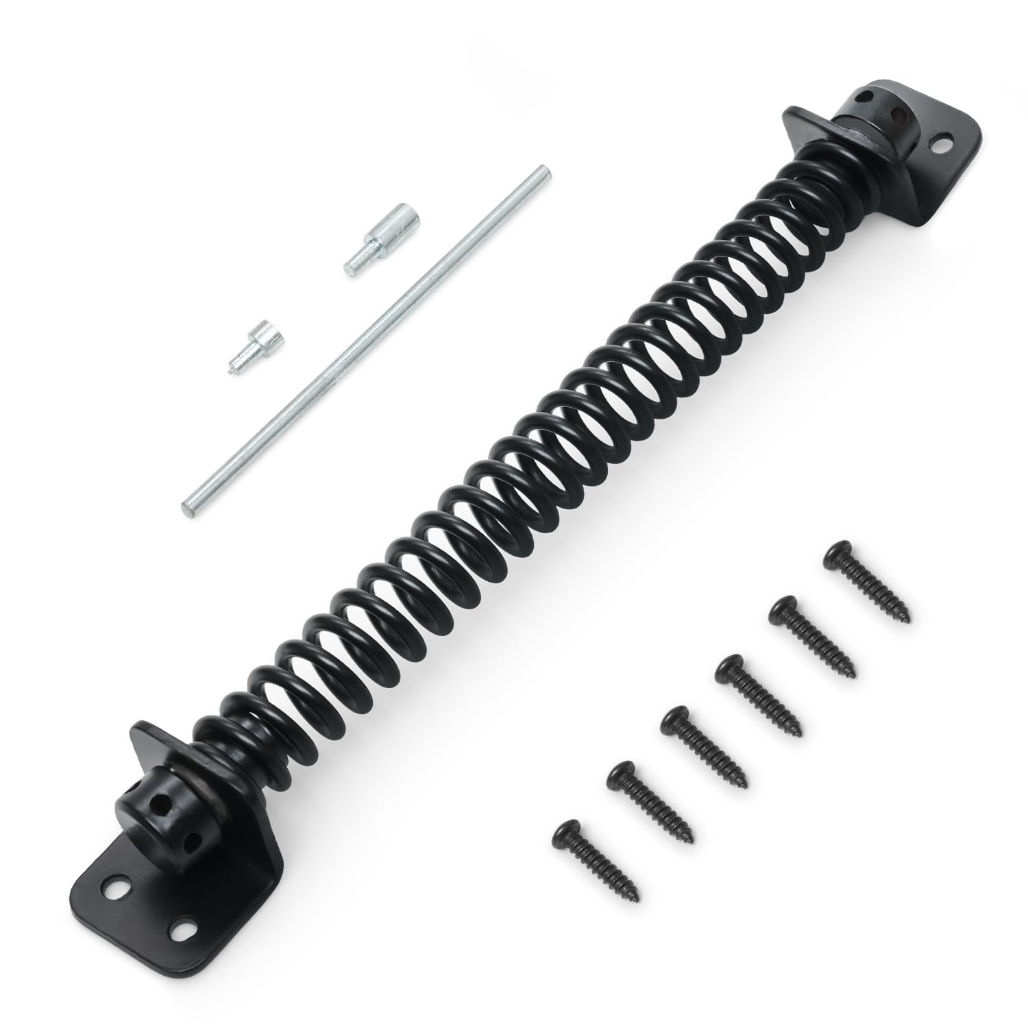 Gate Spring Closure for Wooden Gate | 10” Adjustable Metal Spring Automatic Door Closer with Zinc Plated, Ideal for Outdoor Usage Door Closer Spring Fittings Included — image 1