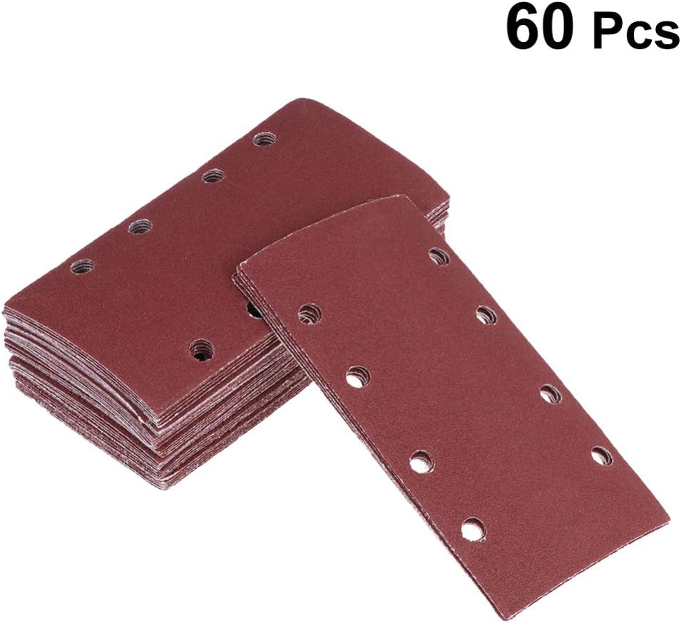 60 hojas de lija de 8 agujeros para lija cuadrada de bucle de lija