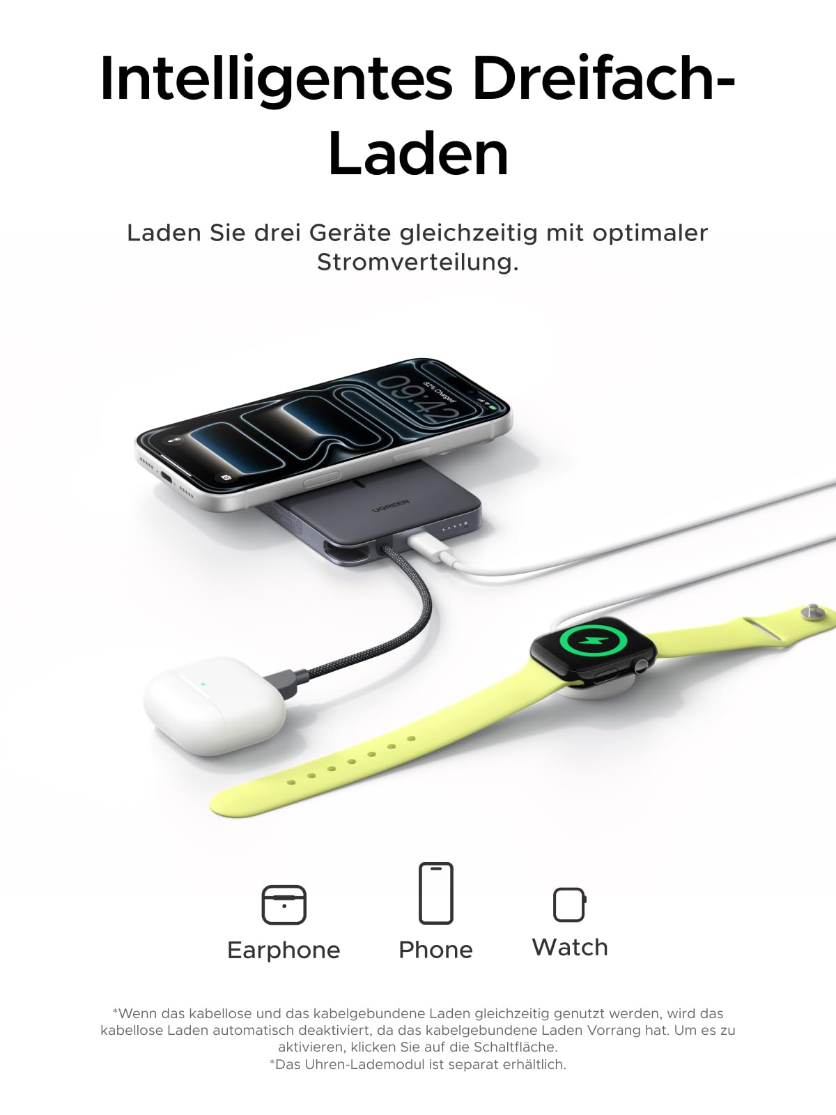 UGREEN MagFlow Air Ultra Slim Powerbank Magsafe 10000mAh Qi2 15W, (Grau) 8