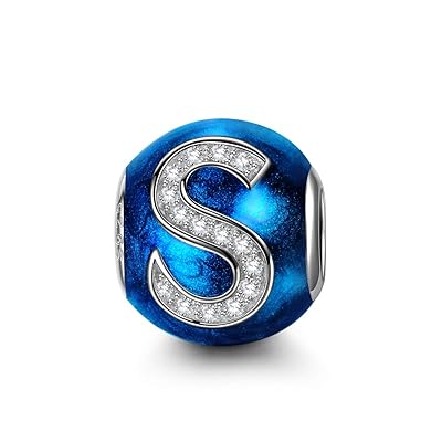 NinaQueen Sterling Silver Blue Enamel Letter Beads Zambia Ubuy