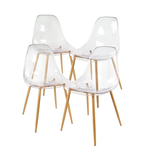 GreenForest Acrylic Ghost Chairs Clear Dining Chairs with Crystal