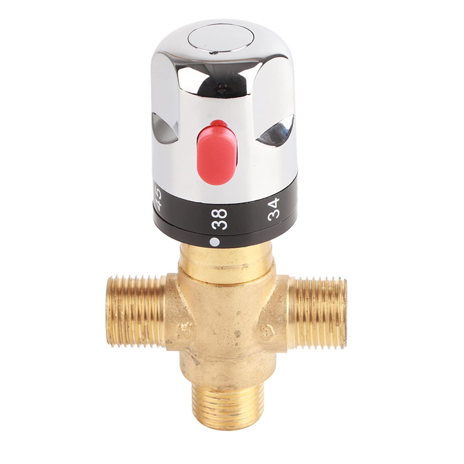 G1 / 2" DN15Brass Thermostatic Mixing Valve Pipe Basin Water Temperature Thermostat Control Tool for Kitchen Bathroom