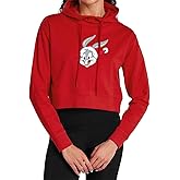 Popfunk Looney Tunes Bugs Bunny Santa Hat Women's Cropped Hoodie Pullover Sweatshirt