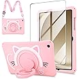 WESADN Case for Samsung Galaxy Tab A9 Plus 11 Inch 2023 for Samsung Galaxy Tab A9+ Tablet 11 Cases with Screen Protector/360 Rotating Kickstand/Lanyard Kids Cute Silicone Full Body Protective Cover