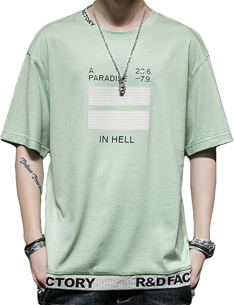 Amazon Infabe Tシャツ メンズ 夏服 半袖tシャツ メンズ 五分袖 丸首 無地 ゆったり カットソー おしゃれ カジュアル トップス 夏 Tシャツ カットソー 通販