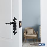 XFORT Smithy Range Fleur De LYS Lever Latch Door Handles Black Antique view 4