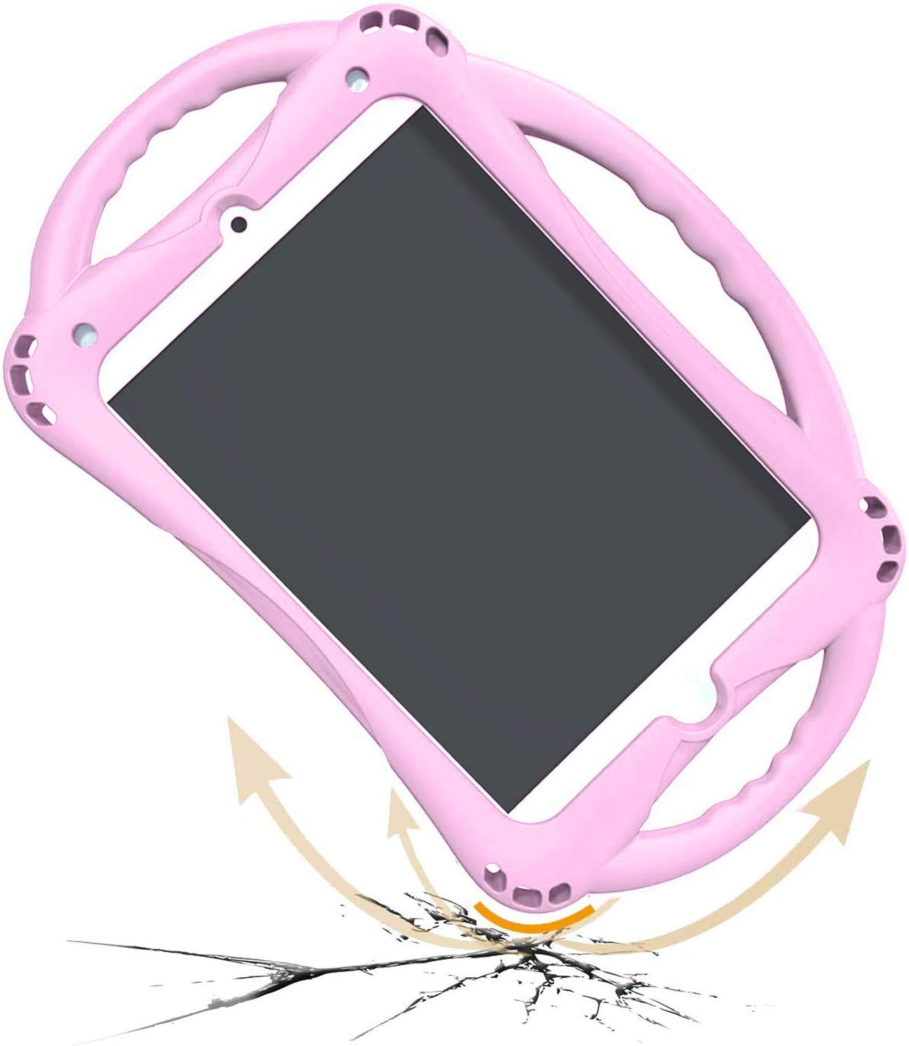 TopEsct Kids Case for iPad Mini 5/4/3/2/1,Shockproof Handle Stand Silicone Cover for iPad Mini 5/4/3/2/1 (Pink) - Image 5