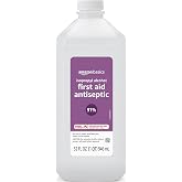 Amazon Basics Isopropyl Alcohol 91% First Aid Antiseptic, Multipurpose Disinfectant for Minor Cuts and Scrapes, Unscented, 32 fl oz Bottle, Pack of 1 (Previously Solimo)