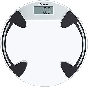 Escali B80RC Classic Glass Bathroom Body Scale, LCD Digital Display, 400lb Capacity, Clear