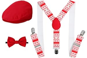 A&J DESIGN Baby Boy Driver Cap, Toddler 3pcs Newsboy cap & Suspender & Bow Tie (3 Months - 9 Years up)