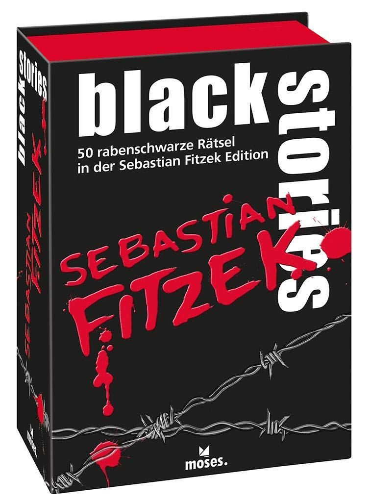 moses 90073 Black Stories Sebastian Fitzek Edition - The Game, 50 Raven Black Puzzles from the Realm of the Thriller Author, The Crime Card Game, 12 to 99 Years