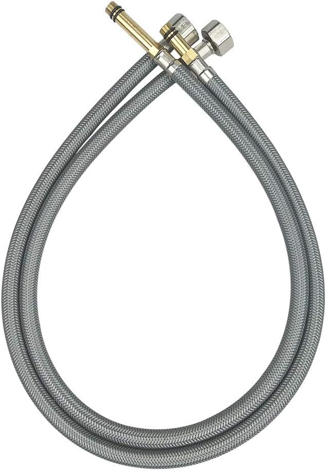 Bretoes Faucet Connector, Braided UV Resistant Polymer Fiber Supply Hose G1/2" I.P. Female Straight Thread X 10 Male Connector, x 2 Pcs (32 Inch)