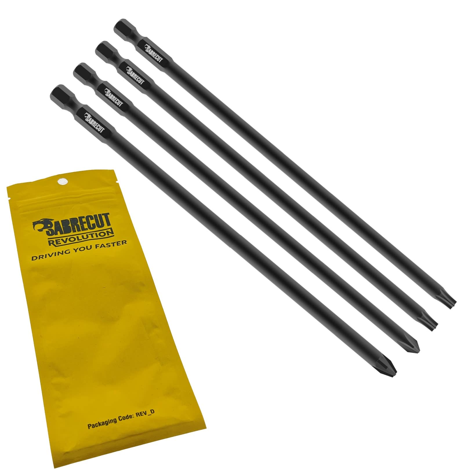 4 x SabreCut SC177K4 177mm PH2 PZ2 TX20 TX25 Compatible with Makita DFR750 DFR750RME BFR750 6844 Autofeed Collated Drywall Screwdriver Gun Bit Phillips Pozi Pozidriv No.2 Torx No.20 No.25 Heavy Duty