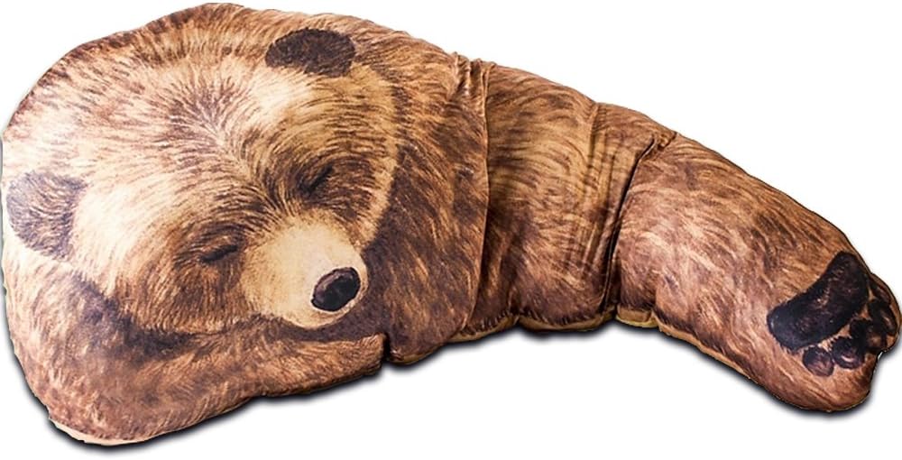 Witty Novelty Bear Hug Pillows, Super Soft Material (Brown)