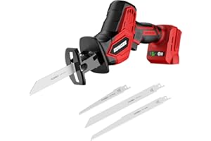 GUNOZE Cordless Reciprocating Saw for Milwaukee M18 Battery, 3 Variable Speed 0-3500 Brushless Recipro Saw, Tool-free Blade Change, 4 Saw Blade Potable Recipro Saw kit for Wood/Metal/PVC Cuts - Tool Only