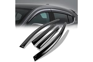 Seaforie Rain Guards for Car Windows Compatible with 2010-2013 Mazda 3 Hatchback 4-Door,Smoke Tape-on Type Windows Visors Sun/Rain Guards,4PCS Slim Style Side Window Wind Deflectors