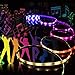Led Strip Lights Sync to Music, 5M/16.54ft Chase Effect Led Lights Kit 5050 RGB Led Rope Lights Waterproof Led Lights Strip with 360 Degree Signals Accept RF Remote 12V AC Adapter Powered