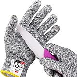 NoCry Cut Resistant Gloves for Kids, XS (8-12 Years) - High Performance Level 5 Protection, Food Grade. Free Ebook Included!