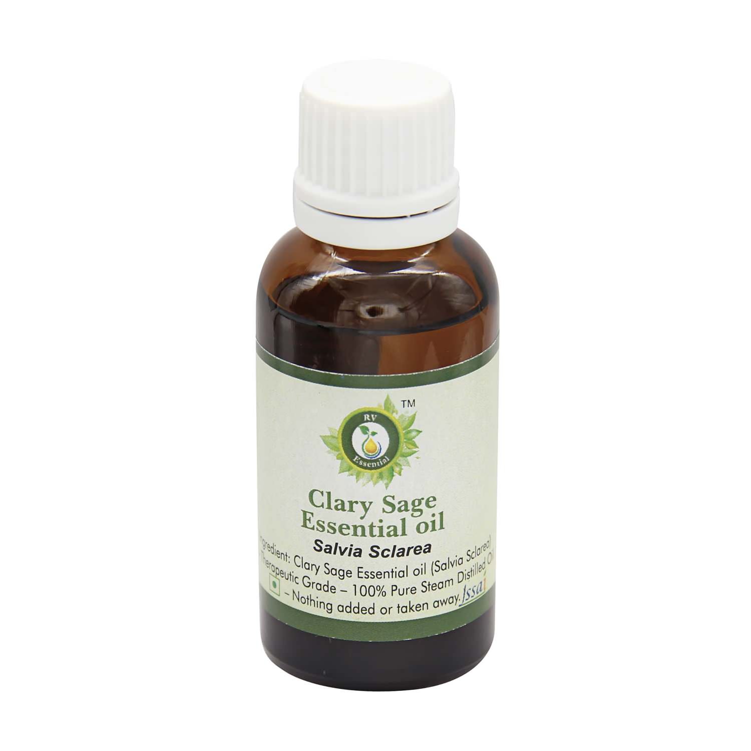 R V Essential Pure Clary Sage Essential Oil 15ml (0.507oz)- Salvia Sclarea (100% Pure and Natural Steam Distilled)