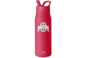 Simple Modern Officially Licensed Collegiate Ohio State Buckeyes Water Bottle with Straw Lid | NCAA Insulated Stainless Steel Travel Thermos | Leak Proof | Mesa Collection | Ohio State University