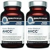Quality of Life AHCC Kinoko Platinum 750 mg – Premium Immune Support Supplement - Pack of 2, 60 Count Bottles