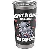 Just A Girl Who Loves Hippos, Cute Hippo Lovers Stainless Steel Insulated Tumbler