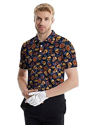 Xdceu Skull Golf Shirts for Men - Halloween