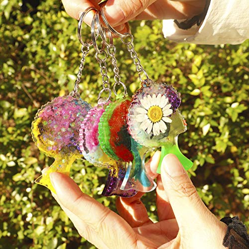 Resin Keychain Molds, Afro Woman Epoxy Casting Mold with 12Pcs Key