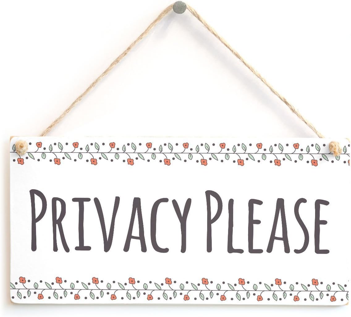 Meijiafei Privacy Please - Functional Do Not Disturb Hanging B&B Door Sign 10" X 5"