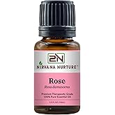 Nirvana Nurture Rose Essential Oil 100% Pure Premium Therapeutic Grade, Undiluted - Aromatherapy Diffuser for Calm and Relaxation, Skin Care, Hair Care